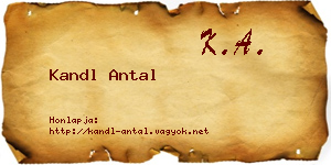 Kandl Antal névjegykártya